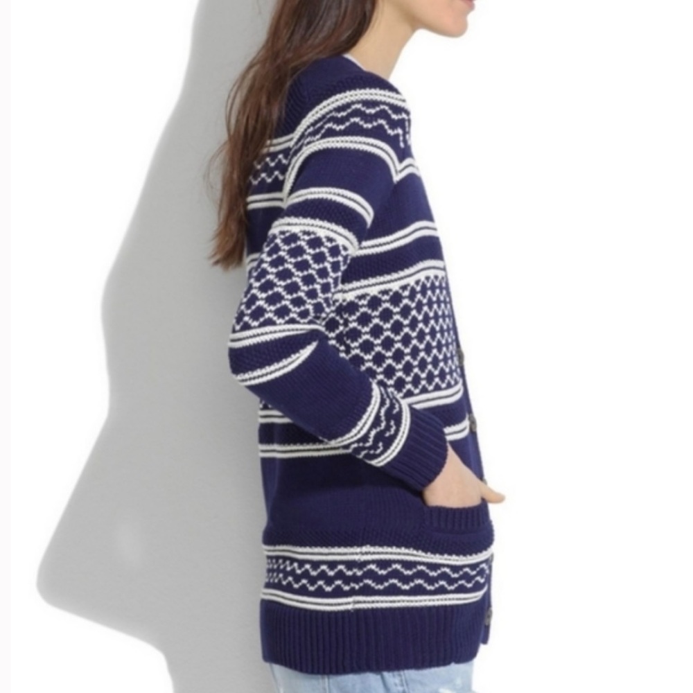 Madewell blue and white cardigan - Picture 2 of 6